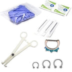 Surgical Steel Septum Piercing Kit Blue CZ Clicker - 10 Pack