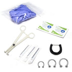 Surgical Steel Septum Piercing Kit Black CZ Clicker - 10 Pack