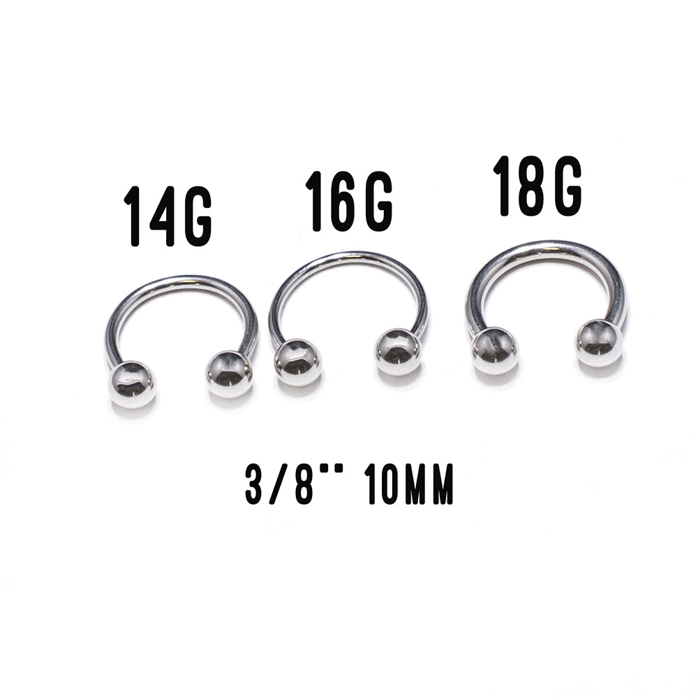 Surgical Steel Septum Piercing Kit Black CZ Clicker - 10 Pack