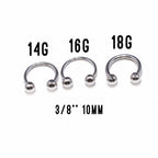 Surgical Steel Septum Piercing Kit Pink CZ Clicker - 10 Pack