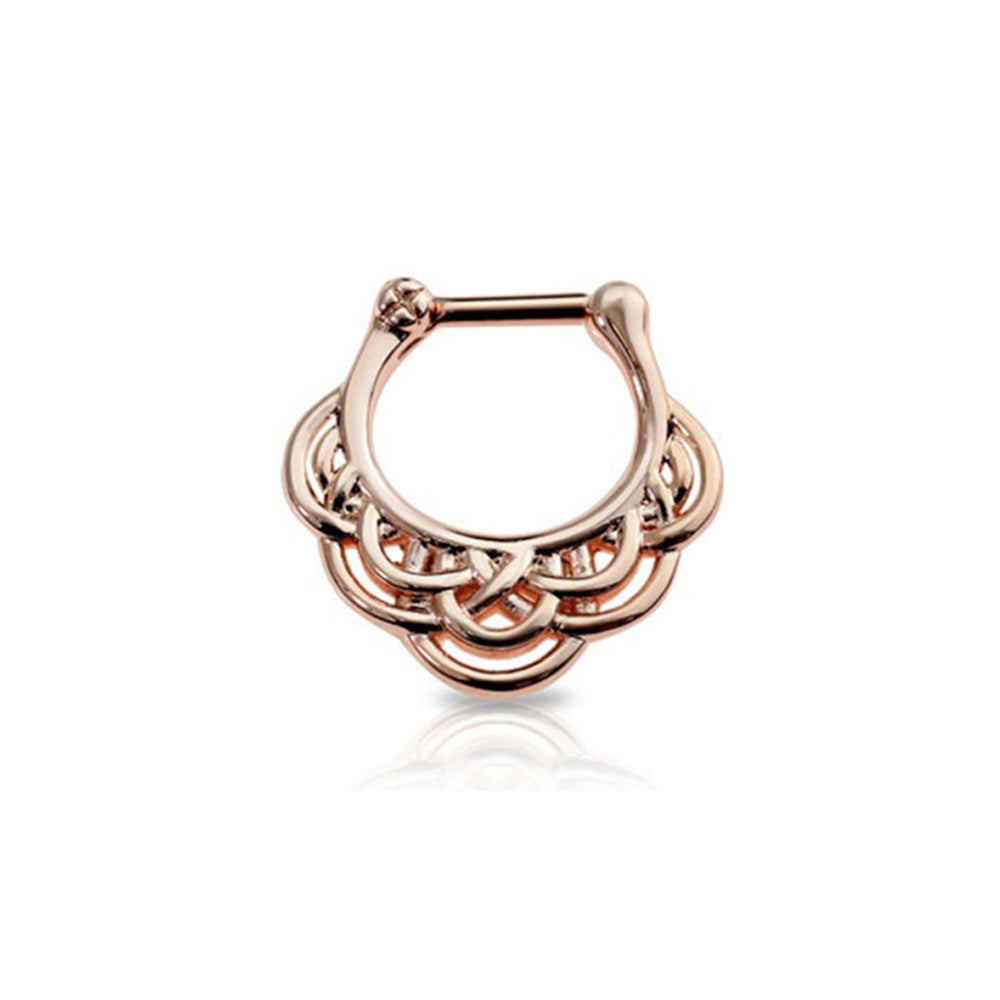 Surgical Steel Septum Piercing Kit Tribal Clicker - 10 Pack