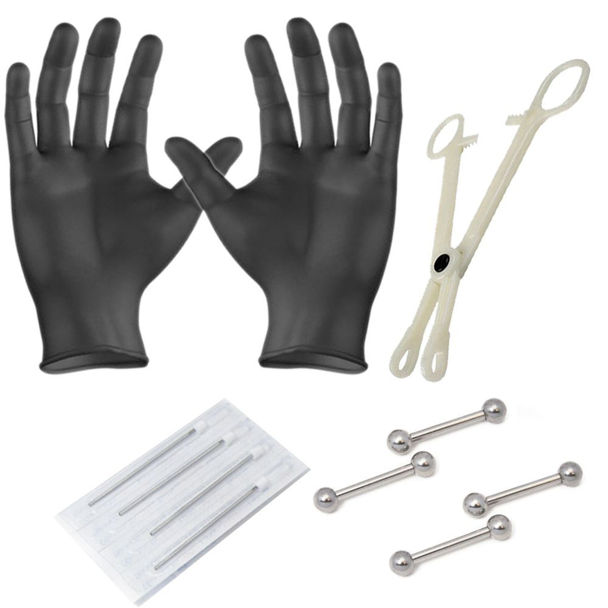 Surgical Steel Nipple Kit 14 & 16 Gauge Barbell - 10 Pack - Kruelty