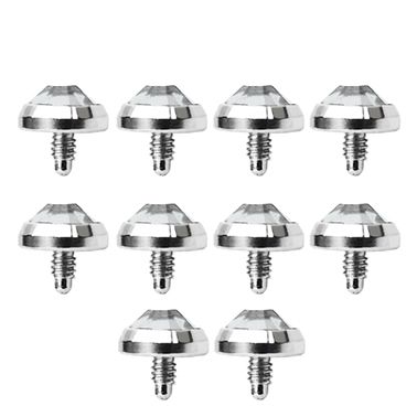 Surgical Steel 14 Gauge 4mm Flat Bottom Dome Set - 10 Pack