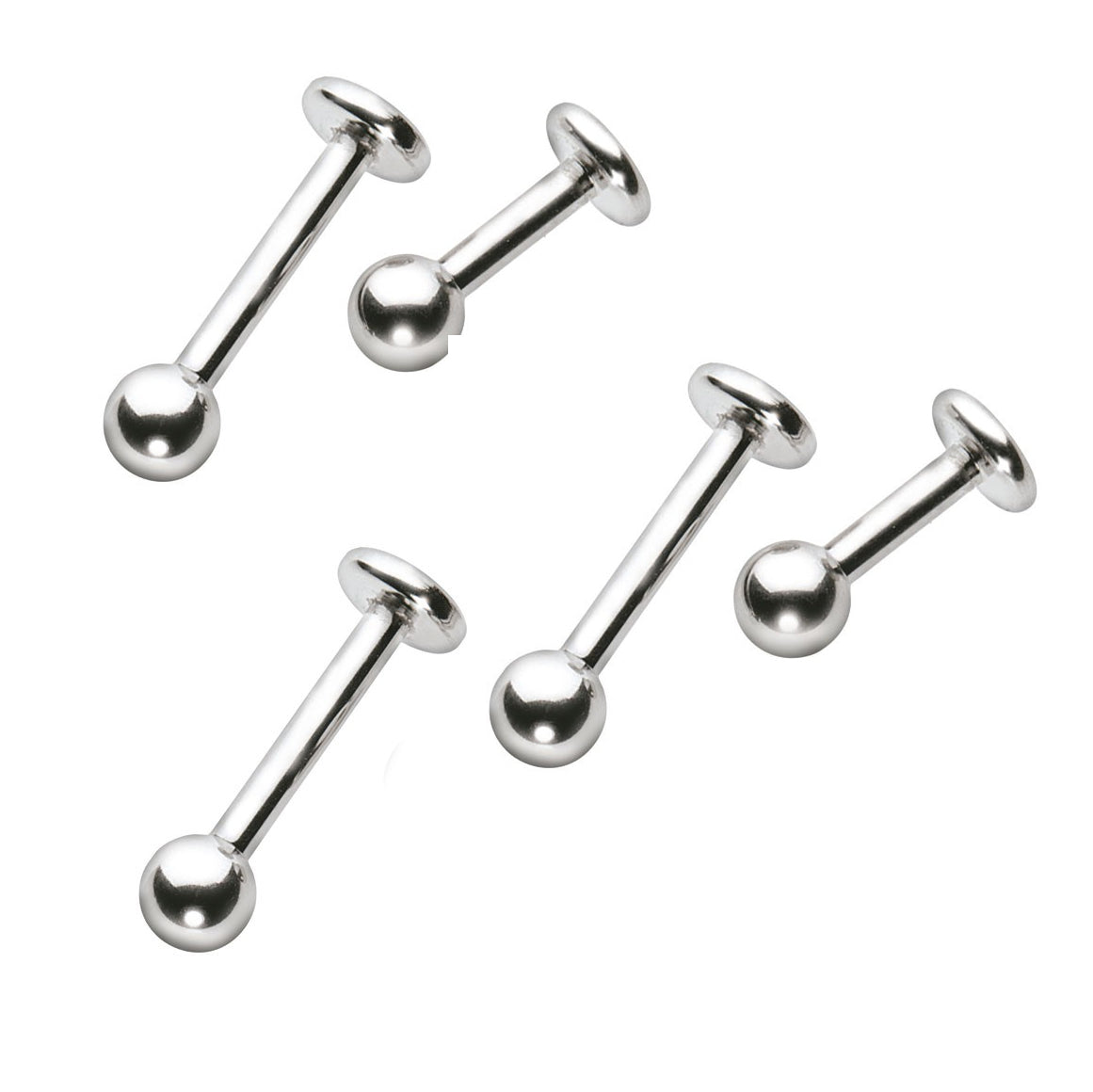Surgical Steel Externally Threaded Labret Studs 14 Gauge - 100 Pack