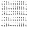 Surgical Steel 14 Gauge Belly Rings with Clear CZ Crystal - 100 Pack