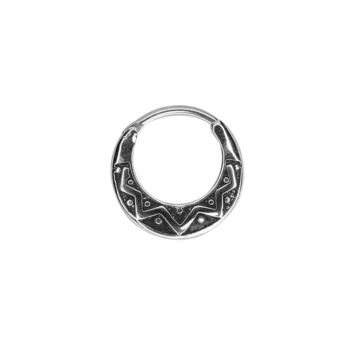 Surgical Steel 16 Gauge Two Tone Dotted Septum Clicker Hoop - photo 2