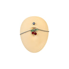 Surgical Steel Red CZ Belly Chain Belly Button Ring