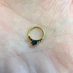 Surgical Steel Hinged Segment Ring 16 Gauge Baguette CZ Fan - Kruelty - Photo 9