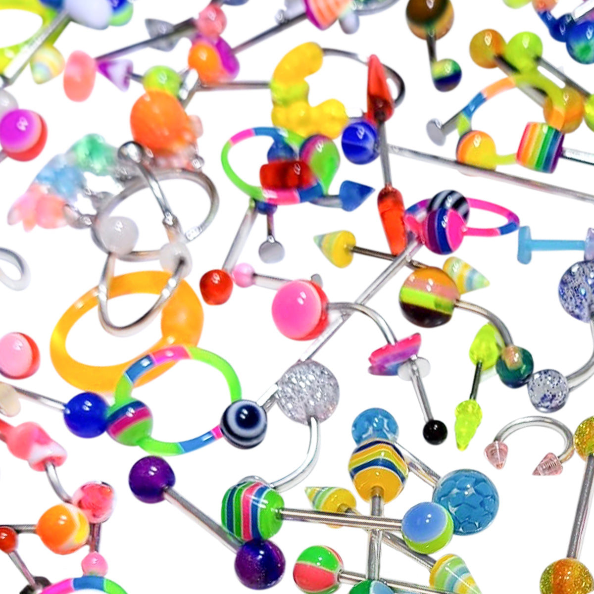 Surgical Steel Assorted Body Jewelry Mix - 100 Pack