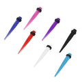 Acrylic 10 Gauge UV Glow Spike Ear Stretching Tapers - Pair