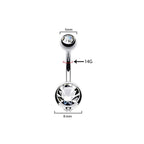 Surgical Steel 14 Gauge Double Clear CZ Belly Button Rings - 10 Pack