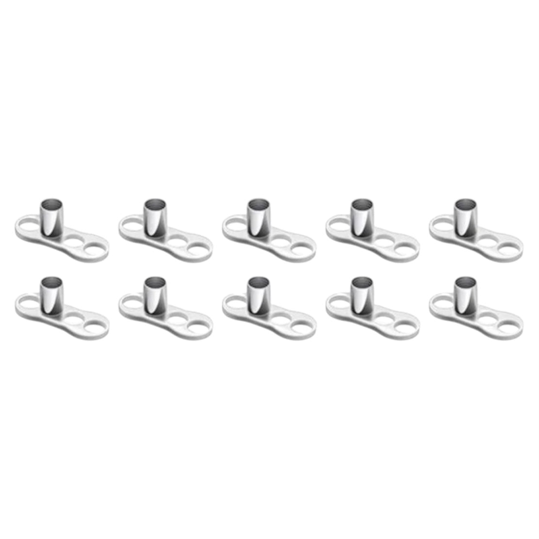 Surgical Steel 14 Gauge 2mm Rise Dermal Anchor Base with 3 Holes - photo 6