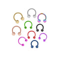 PVD Surgical Steel 14 Gauge Horseshoe Circular Barbells - 10 Pack