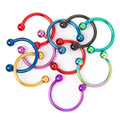 Surgical Steel PVD Horseshoe Circular Barbells 16 Gauge 10mm - 10 Pack