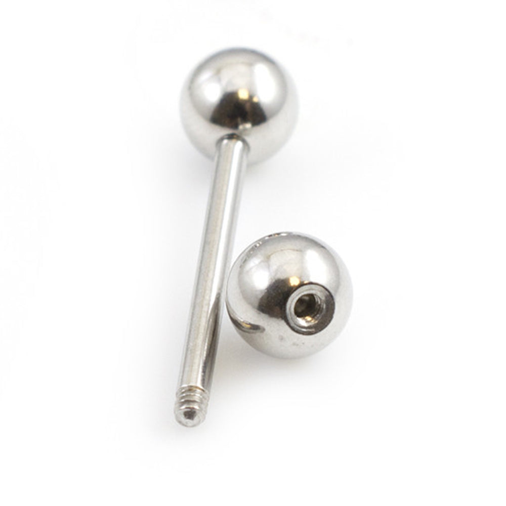 Surgical Steel CZ Ball Tongue Rings 14 Gauge 15mm - 10 Pack