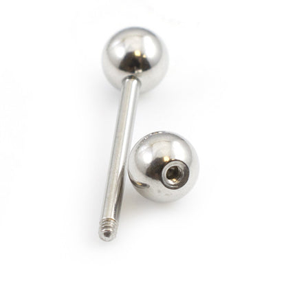 Surgical Steel CZ Ball Tongue Rings 14 Gauge 15mm - 10 Pack