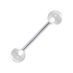 Surgical Steel Tongue Ring Straight Barbell 14 Gauge & Clear - 10 Pack - Kruelty - Photo 7