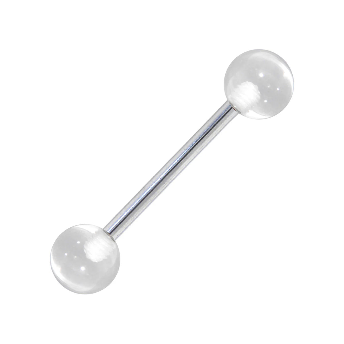 Surgical Steel Tongue Ring Straight Barbell 14 Gauge & Clear - 10 Pack - Kruelty - Photo 7
