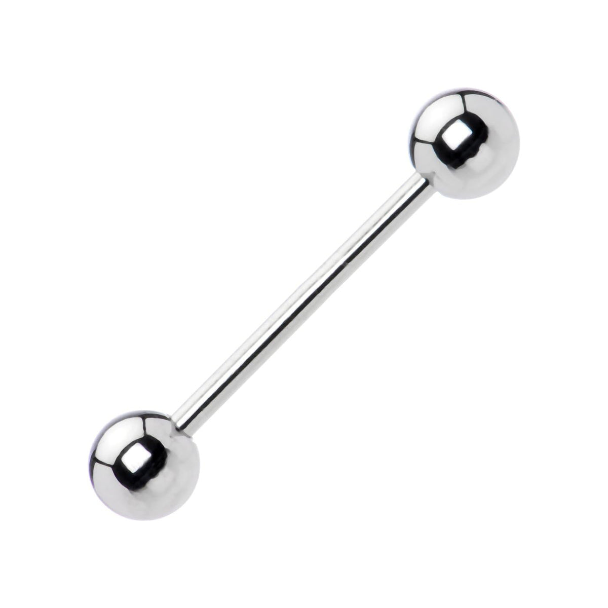 Surgical Steel Tongue Ring Straight Barbell 14 Gauge & Clear - 10 Pack - Kruelty - Photo 8