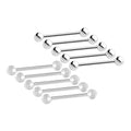 Surgical Steel Tongue Ring Straight Barbell 14 Gauge & Clear - 10 Pack - Kruelty