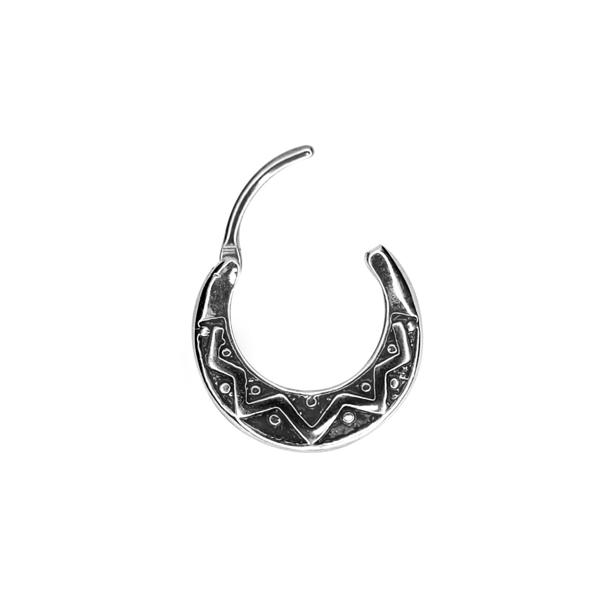 Surgical Steel 16 Gauge Two Tone Dotted Septum Clicker Hoop - photo 3