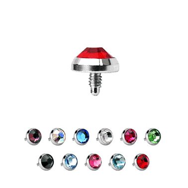 Titanium Internally Threaded Flat Dermal Tops with CZ - 11 Pack