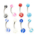 Acrylic Belly Button Rings 14 Gauge 10mm with Star & Heart - 8 Pack