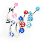 Acrylic Belly Button Rings 14 Gauge 10mm with Star & Heart - 8 Pack