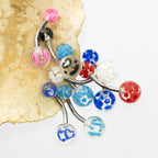 Acrylic Belly Button Rings 14 Gauge 10mm with Star & Heart - 8 Pack