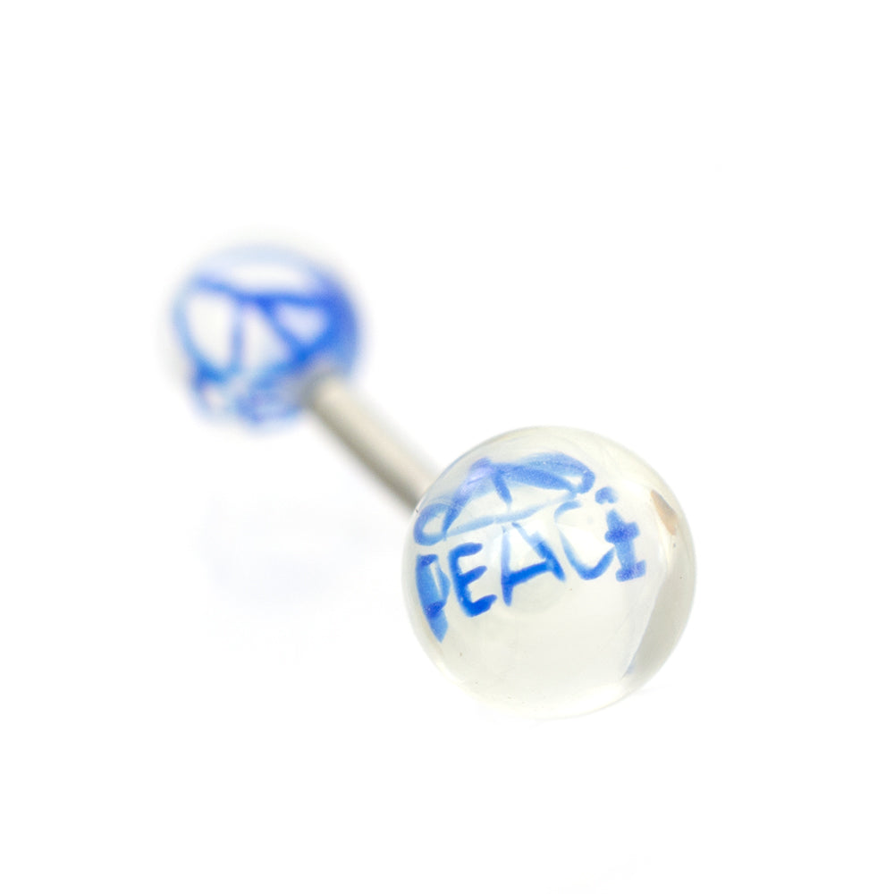 Surgical Steel Belly Rings 14 Gauge 10mm with Peace Sign - 6 Pack - photo 5
