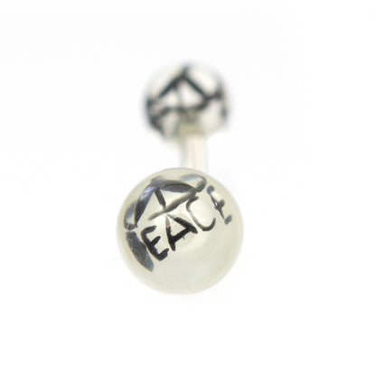 Surgical Steel Belly Rings 14 Gauge 10mm with Peace Sign - 6 Pack - photo 2