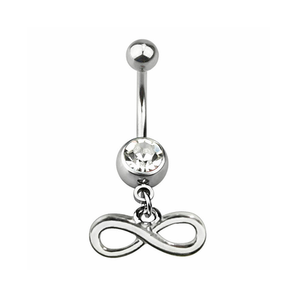 Surgical Steel 14 Gauge Belly Ring with Dangling Infinity Symbol - photo 4