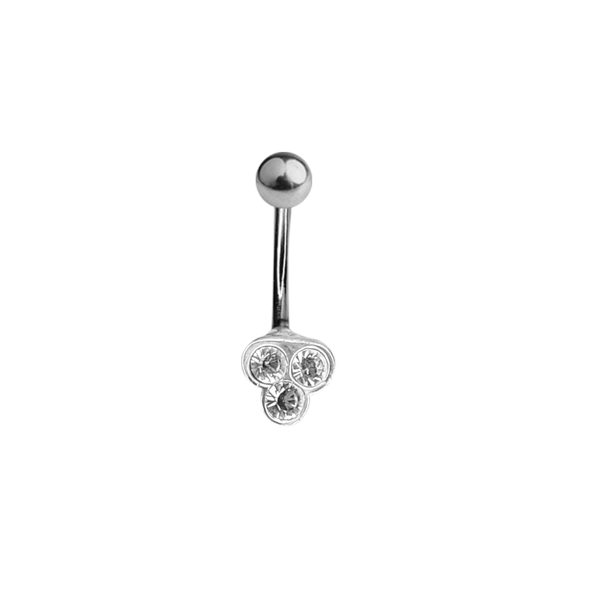 Titanium 14 Gauge Belly Ring with Triple Jewel Design - photo 4