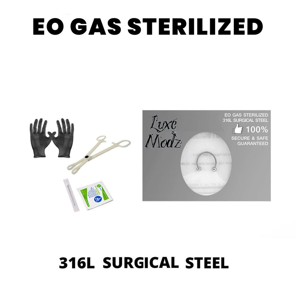 Surgical Steel 16 Gauge Horseshoe Sterilized Piercing Kit