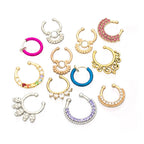 Surgical Steel Fake Septum Rings in Random Shapes & Colors - 12 Pack