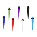 Acrylic 12 Gauge UV Glow Spike Ear Stretching Tapers - Pair