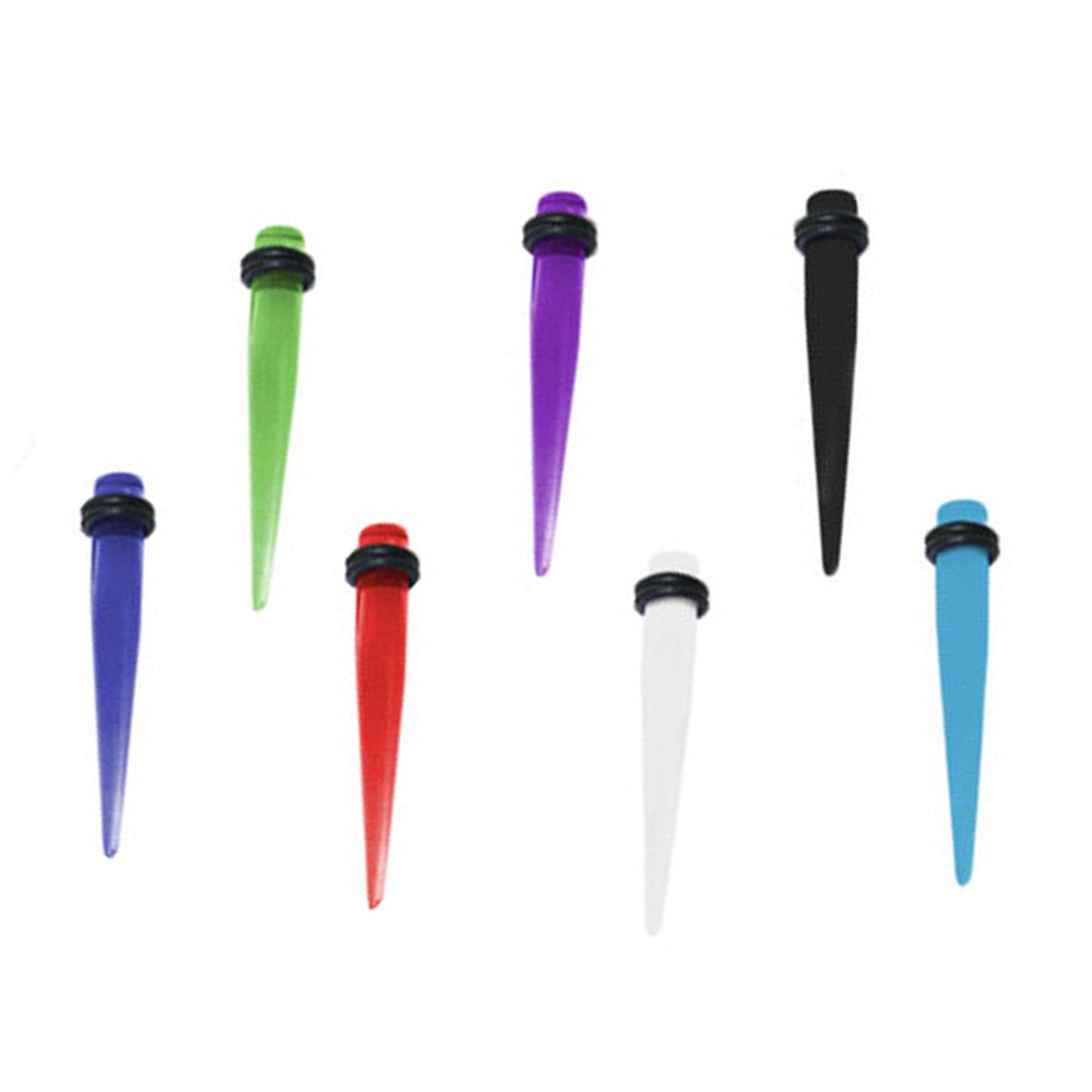 Acrylic 12 Gauge UV Glow Spike Ear Stretching Tapers - Pair