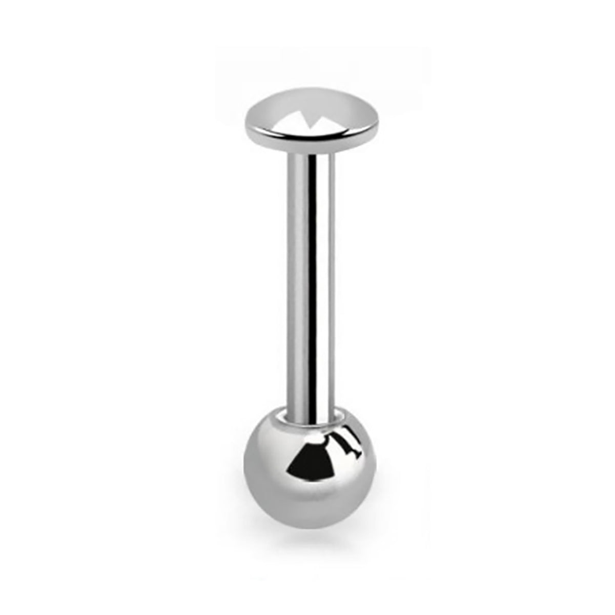 Titanium Straight Barbell 14G 12mm to 18mm with Flat Disc Dome Top - photo 6
