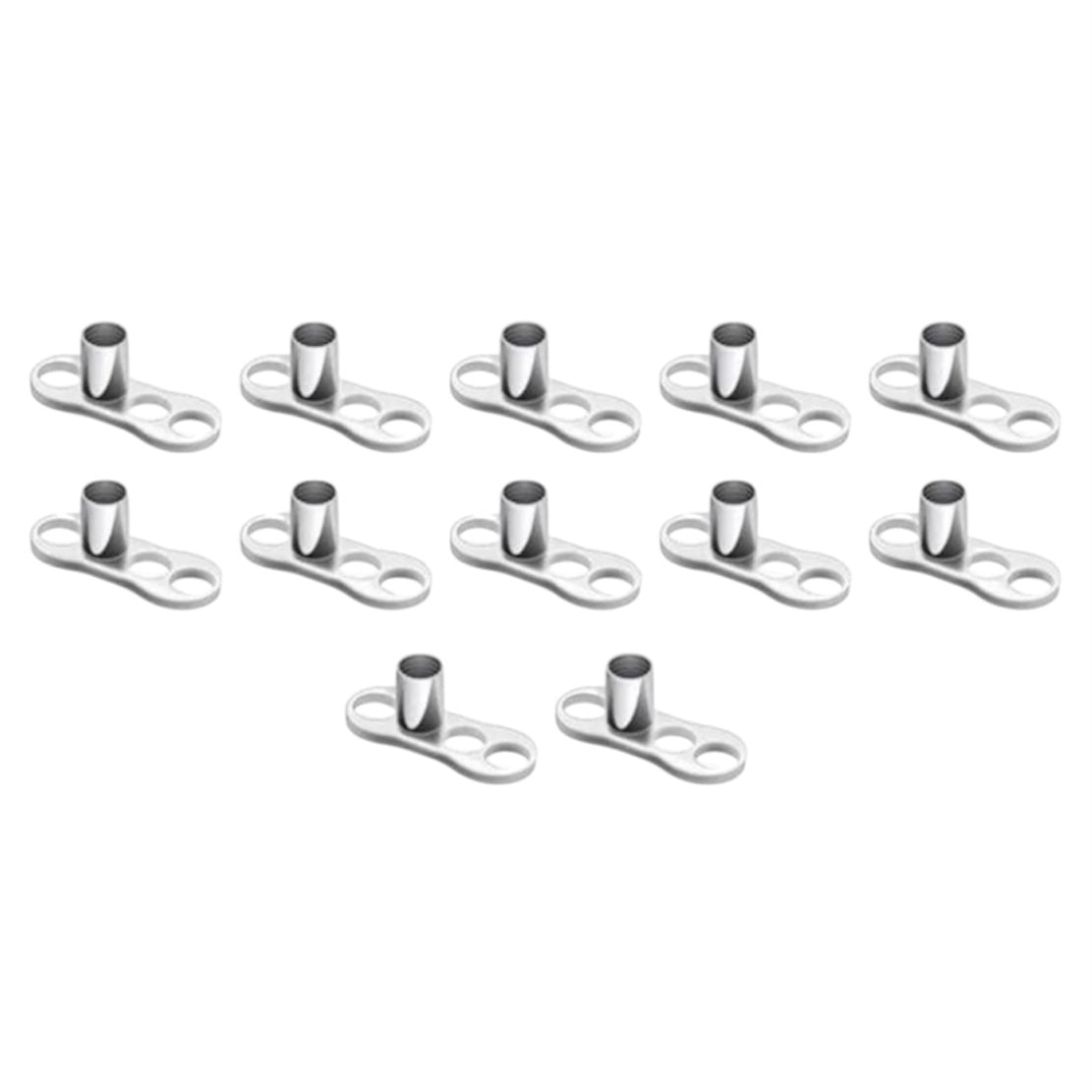 Surgical Steel 14 Gauge 2mm Rise Dermal Anchor Base with 3 Holes - photo 5