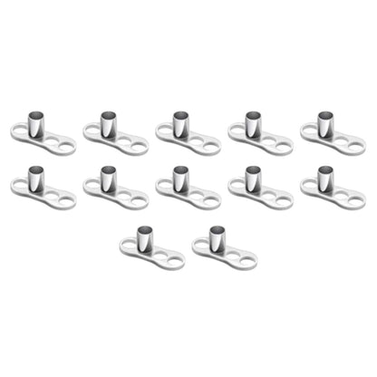 Surgical Steel 14 Gauge 2mm Rise Dermal Anchor Base with 3 Holes - photo 5