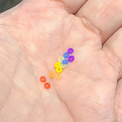 Rubber 18 Gauge Rainbow O Rings - 12 Pack