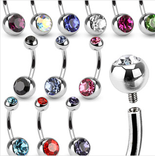 Surgical Steel Internally Threaded Belly Rings 14 Gauge - 130 Pack