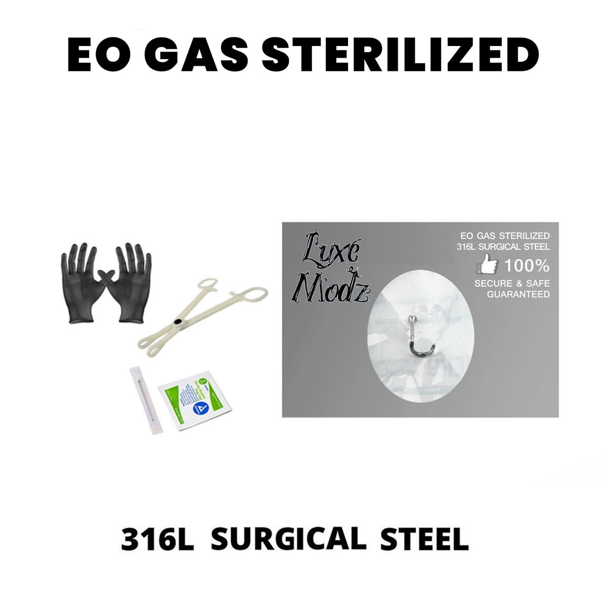 Surgical Steel 20 Gauge Nose Screw Sterilized Piercing Kit