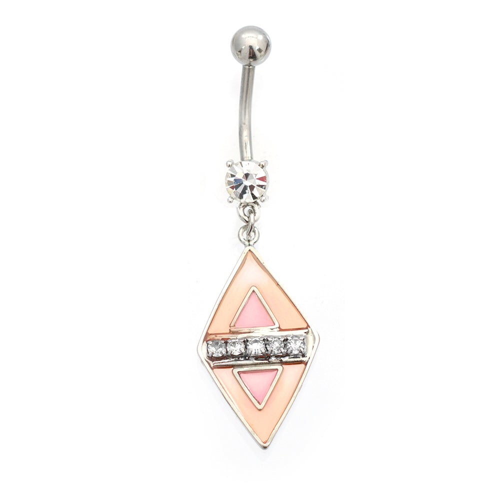 Surgical Steel 14 Gauge Luxe Modz Pastel Diamond Belly Ring - photo 5