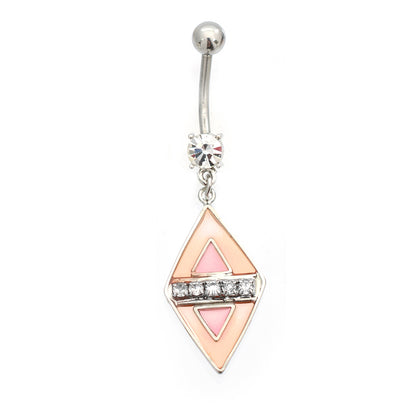 Surgical Steel 14 Gauge Luxe Modz Pastel Diamond Belly Ring - photo 5