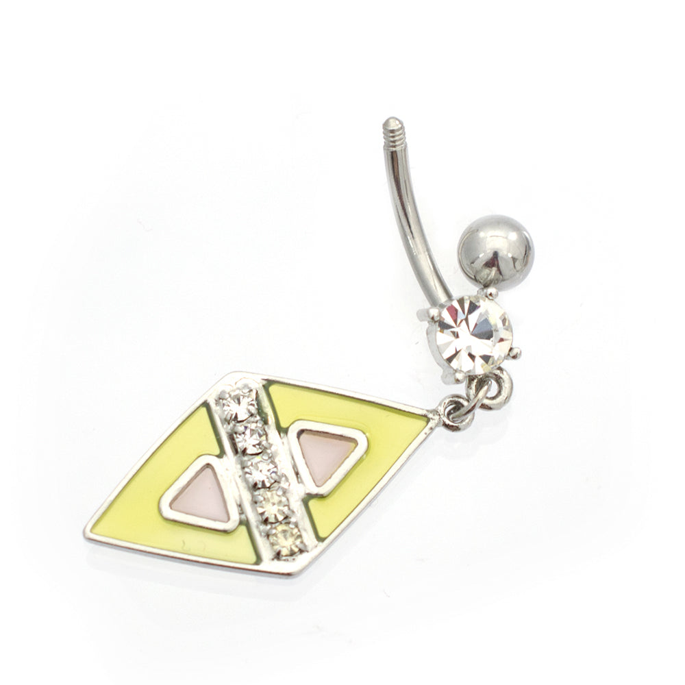 Surgical Steel 14 Gauge Luxe Modz Pastel Diamond Belly Ring - photo 2