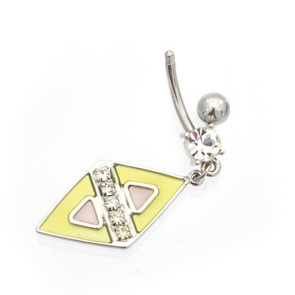 Surgical Steel 14 Gauge Luxe Modz Pastel Diamond Belly Ring - photo 2