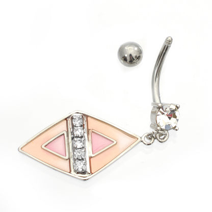 Surgical Steel 14 Gauge Luxe Modz Pastel Diamond Belly Ring - photo 6