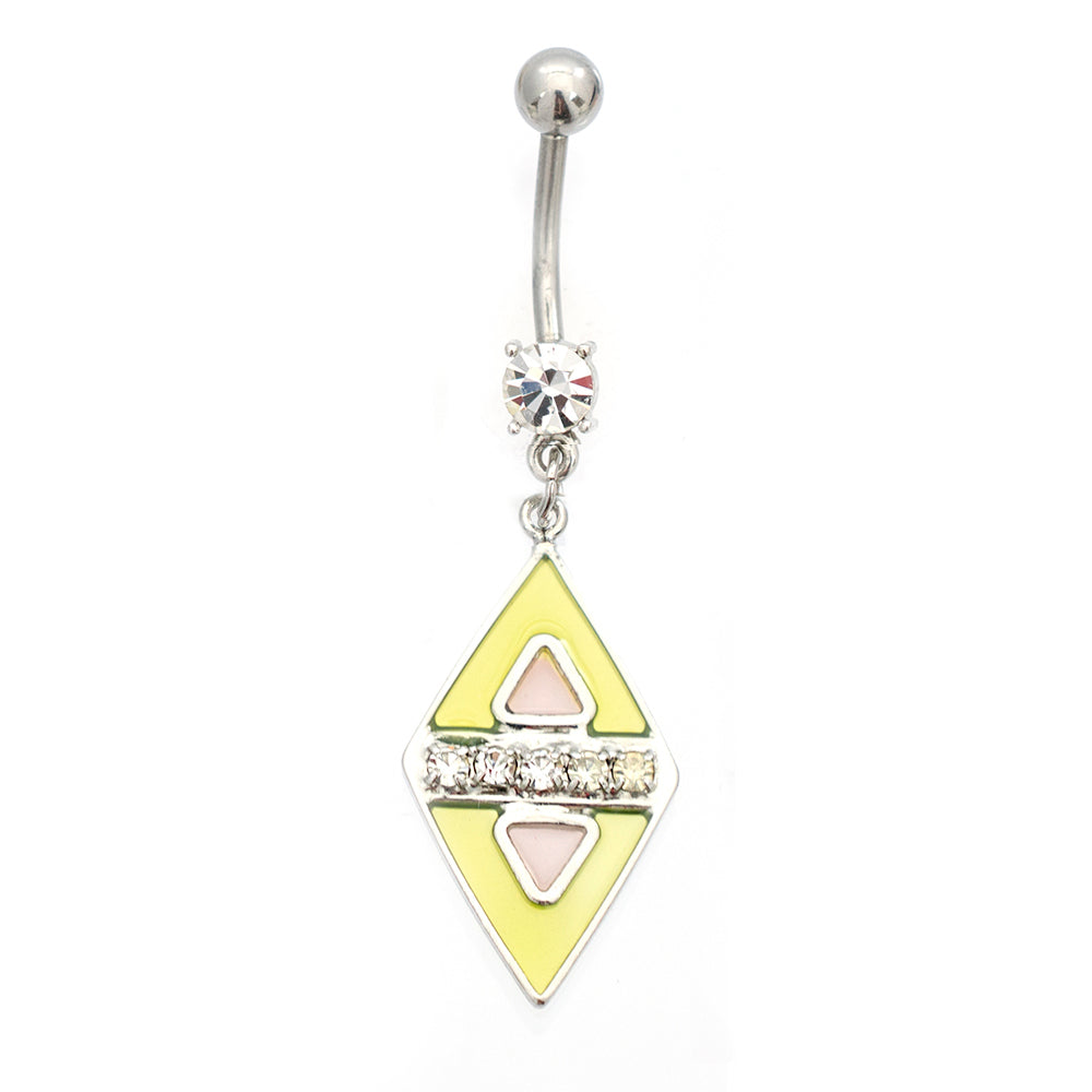 Surgical Steel 14 Gauge Luxe Modz Pastel Diamond Belly Ring - photo 7