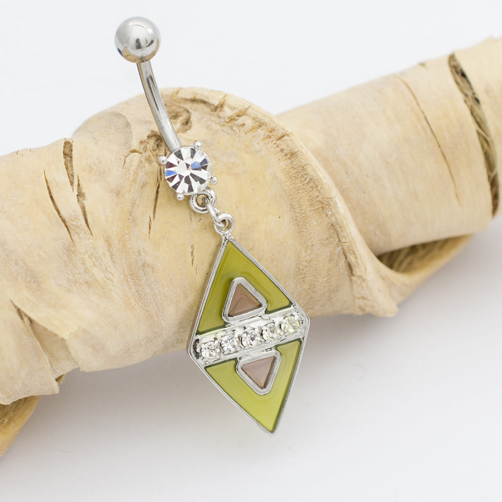 Surgical Steel 14 Gauge Luxe Modz Pastel Diamond Belly Ring - photo 8
